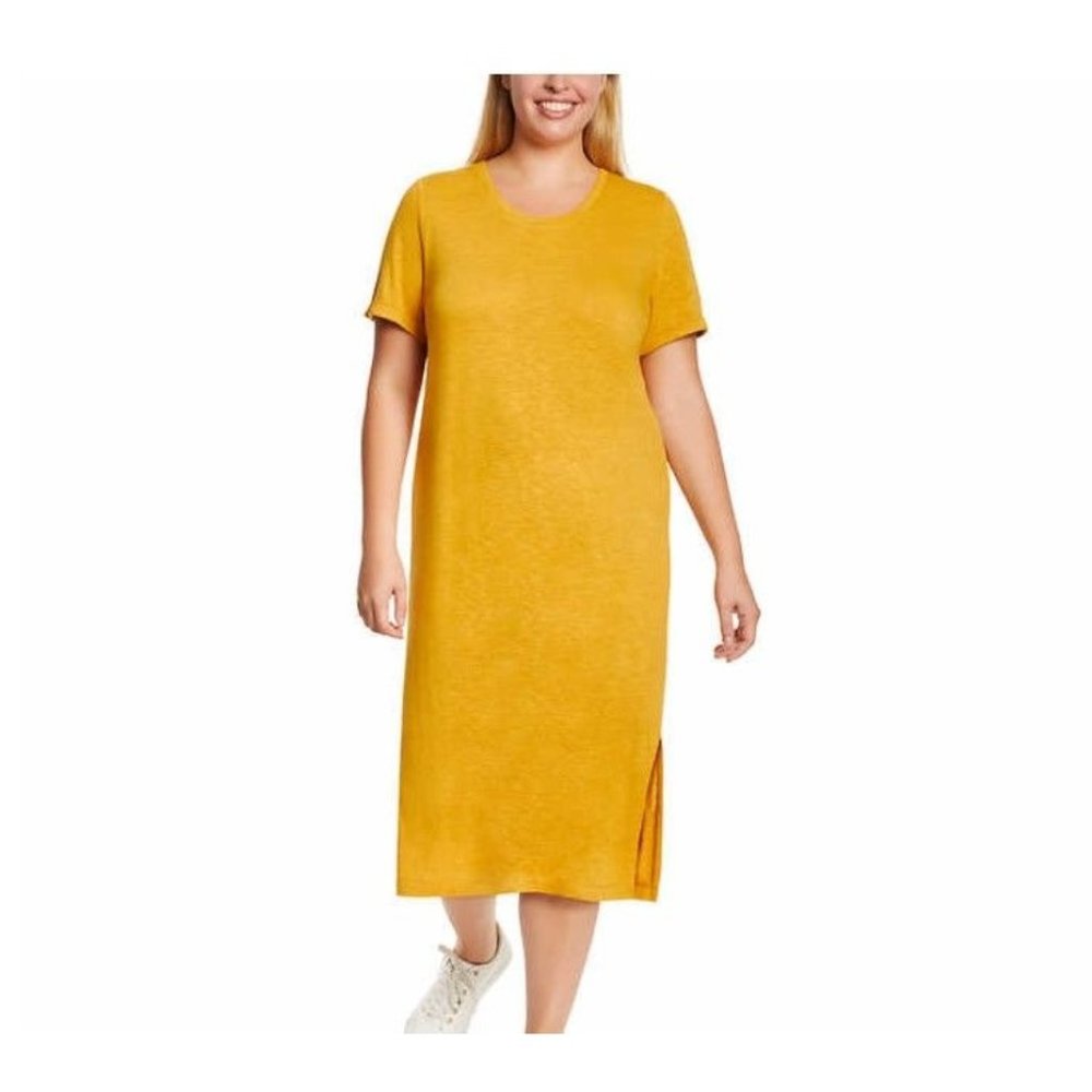 Jessica Simpson Yellow Dress Womens Midi Dress in Yellow Plus Size Dress Large